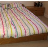 LIGHTWOOD FRAMED SINGLE BED AND MATTRESS