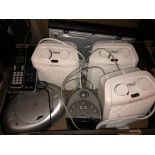 THREE SMALL CONVECTOR HEATERS, MINI CD PLAYER,