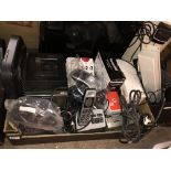 BOX OF SMALL RADIOS, TELEPHONES,