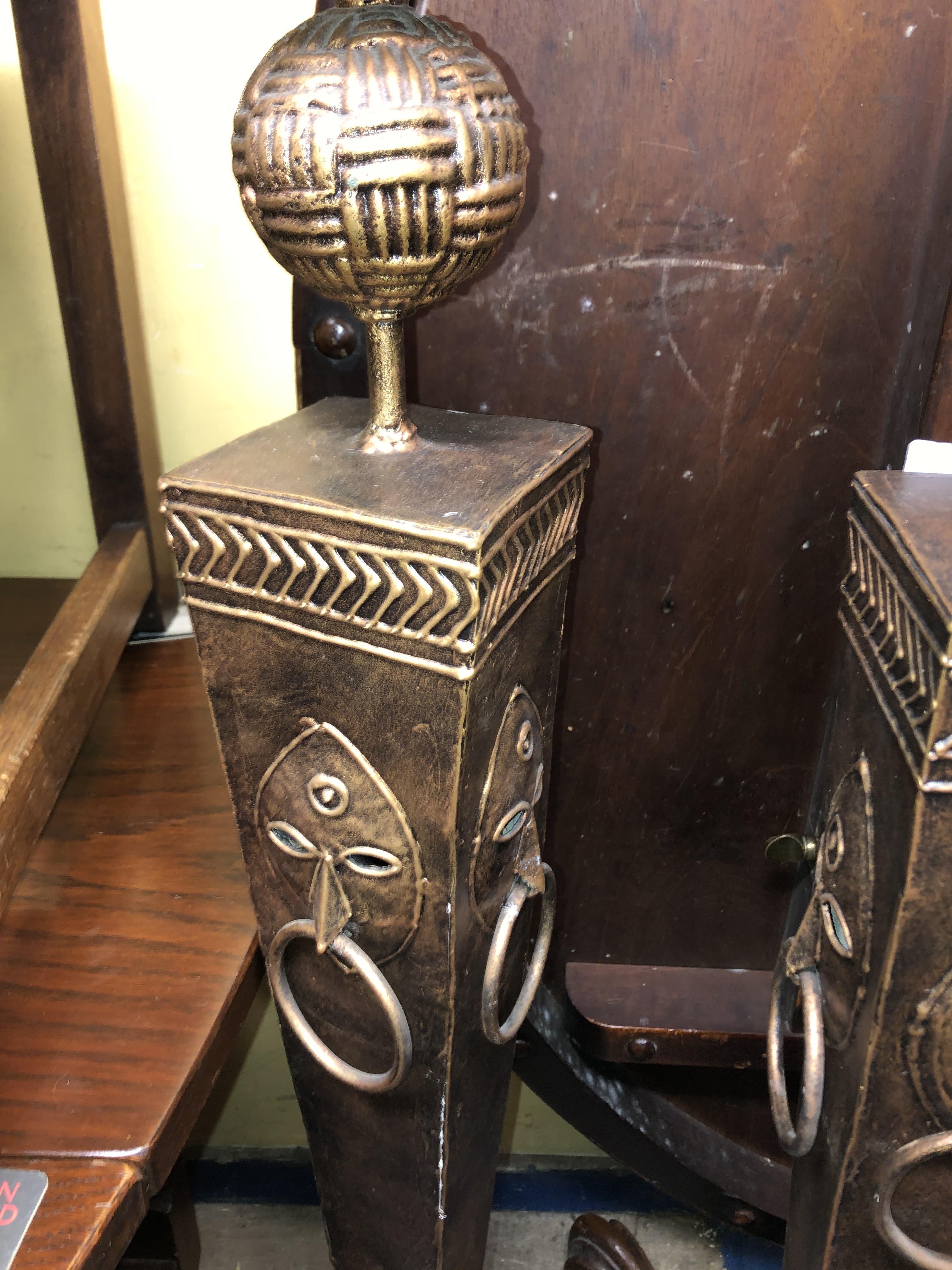 PAIR OF TAPERED METAL WORK PRICKET CANDLE HOLDERS - Image 2 of 2