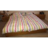 LIGHTWOOD FRAMED SINGLE BED AND MATTRESS