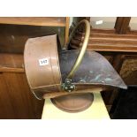 VICTORIAN COAL SCUTTLE WITH BRASS SWING HANDLE