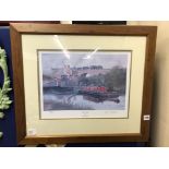 CANAL BARGE PRINT INCHING AHEAD BY GARY TILYARD 108/500