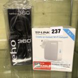 VEHO 360 PORTABLE SPEAKER AND A 5 IN 1 WIFI HOTSPOT LINK ROUTER