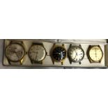 FIVE GENTLEMAN'S WRIST WATCH FACES BY LIMIT,