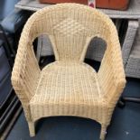 WICKER TUB CHAIR