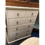 CREAM TWO OVER FOUR DRAWER CHEST 96CM W X 40CM D X 120CM H