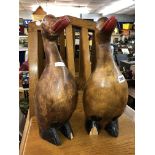 TWO HARDWOOD PAINTED DUCK MODELS,