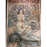 VINTAGE ART NOUVEAU POSTER OF MONACO,