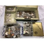 OLD MONEY TIN OF PRE-DECIMAL COINS,