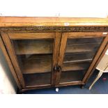 OAK GLAZED CABINET 101CM W X 35CM D X 111CM H