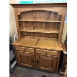 PANELLED OAK DRESSER 140CM W X 55CM D X 192CM H