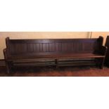 EARLY 20TH CENTURY PITCH PINE CHURCH PEW 30CM W