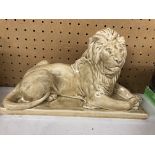 ASHSTEAD POTTERY YPRES LION BY SIR WILLIAM REID DICK 1927 27CM X 10CM X 16CM H