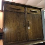 OAK TWO DOOR CUPBOARD 90CM W X 75CM H X 55CM D APPROX