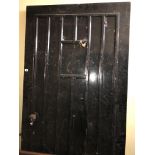 VINTAGE BLACK PAINTED HARDWOOD FRONT DOOR 92CM W X 212CM H