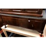 UPHOLSTERED PADDED TOPPED END OF THE BED STOOL WITH DRAWER