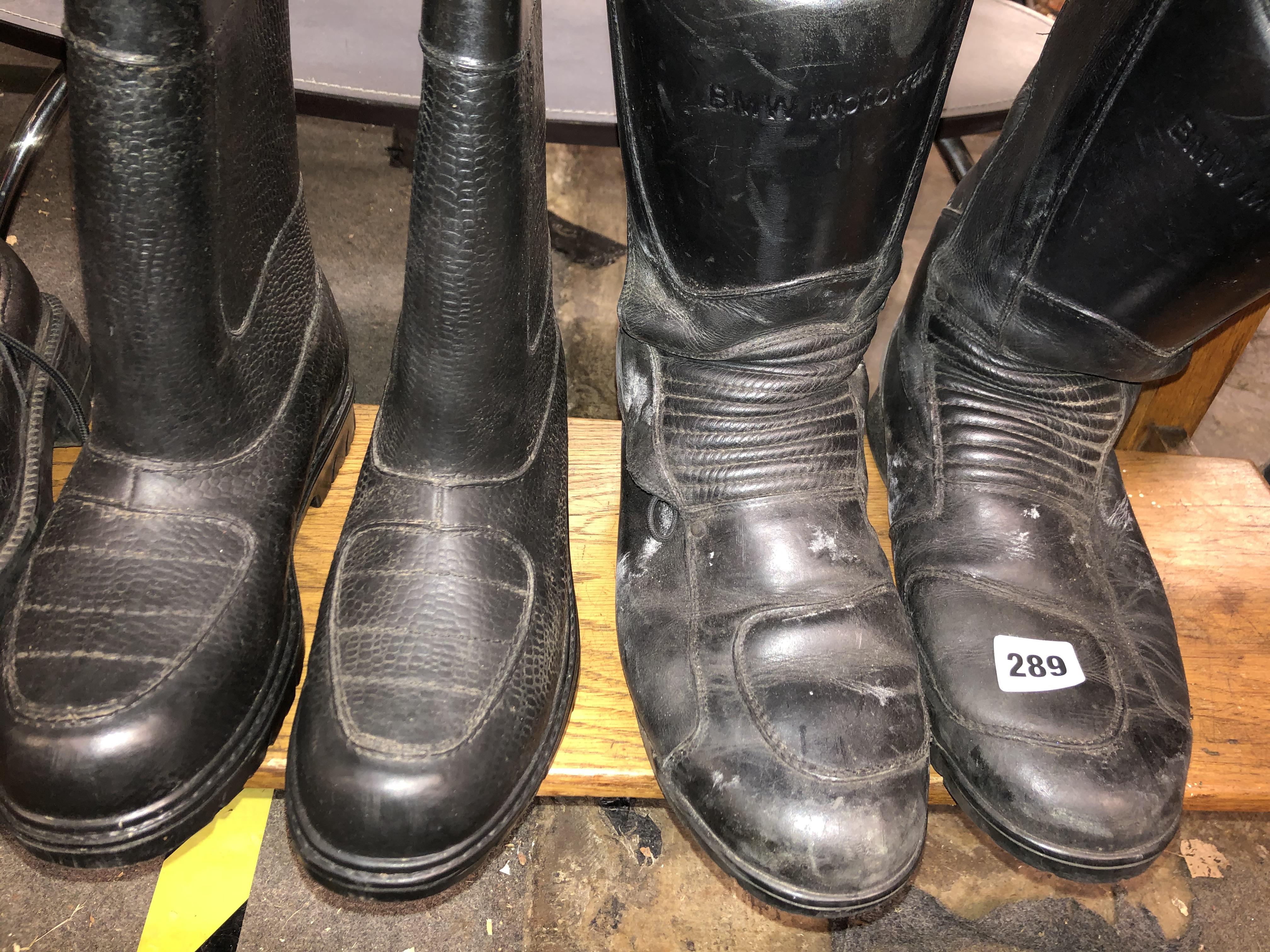 PAIR OF BMW MOTORAD MOTORCYCLE BOOTS SIZE 45 AND TWO OTHER PAIRS - Image 3 of 3