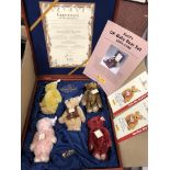 WOODEN CASED COMPLETE SET OF STEIFF UK BABY BEARS 1994-1998 NO.