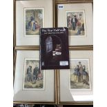 THE NEW HALL VAULT SERIES OF FOUR EARLY COLOUR PRINTS OF THE 1850S ENTITLED MESSAGES 11CM X 15CM