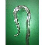 BARLEY TWIST GLASS SHEPARDS CROOK WALKING CANE 143CM