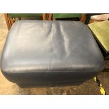 BLUE LEATHER BOX STORAGE STOOL