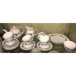 ROYAL DOULTON BURGUNDY BONE CHINA TEA SERVICE