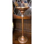 VINTAGE COPPER TWIST PEDESTAL SMOKERS STAND 53CM H