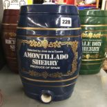 THREE ROYAL WINTON GILDED SHERRY KEGS WITH SPIGOT TAPS AND STOPPERS