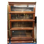 GLOBE WERNICKE OFFICE FOUR SECTION STACKING BOOKCASE 80CM W X 37CM D X 147CM H