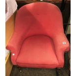 VICTORIAN RED BUTTON BACK NURSING CHAIR