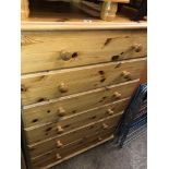 PINE SIX DRAWER CHEST 82CM W X 43CM D X 118CM H