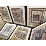 SET OF TWELVE PRINTS OF ILLUMINATED MANUSCRIPT PAGES