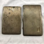 SILVER CIGARETTE CASE AND A SILVER PLATED CIGARETTE CASE