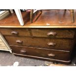 VICTORIAN MAHOGANY TWO OVER TWO DRAWER CHEST 115CM W X 53CM D X 79CM H