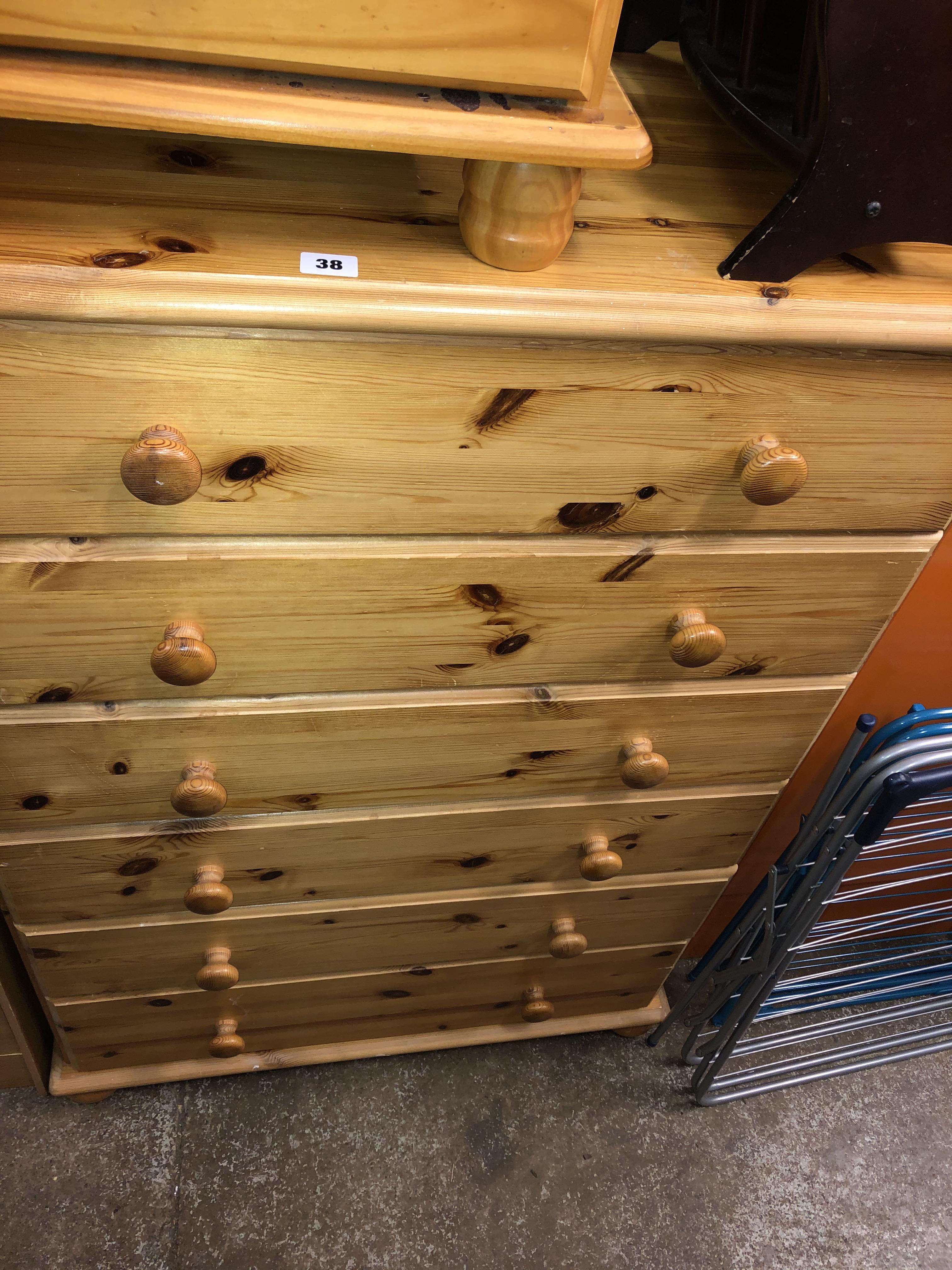 PINE SIX DRAWER CHEST 82CM W X 43CM D X 118CM H - Image 2 of 2