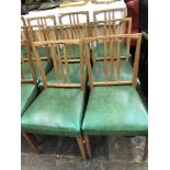 SIX 1960S TEAK SLAT BACK CHAIRS