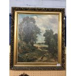 GILT FRAMED LANDSCAPE PRINT AFTER PAINTING BY CONSTABLE 43CM X 51CM