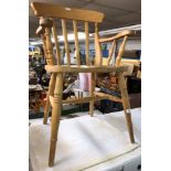 BEECH SPINDLE BACK ELBOW CHAIR