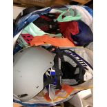 LARGE BAG OF CYCLING SAFETY HELMETS AND MOTOR SPORT HELMETS