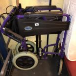 PURPLE LIGHTWEIGHT PORTABLE WHEELCHAIR