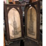 PAIR OF VINTAGE PRINTS - THE STEEPLE OF ST.MICHAELS CHURCH OF COVENTRY AFTER G.