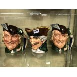 ROYAL DOULTON CHARACTER JUGS INCLUDING DICK TURPIN AND TWO ROBIN HOODS (ONE A/F)