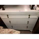 WHITE PAINTED THREE DRAWER CHEST