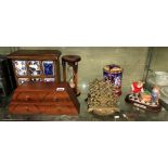 MINIATURE POTTERY SIX DRAWER SPICE CABINET, HOURGLASS,