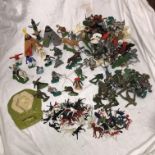 TWO BOXES OF PLASTIC TOY SOLDIERS, KNIGHTS ON HORSEBACK,