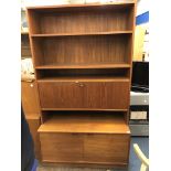 1970S DANISH TEAK DRINKS CABINET WALL UNIT