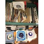 LARGE BOX OF VINYL LPS AND SINGLES