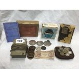 VINTAGE DECK OF CARDS, TRAVEL CLOCK, PATIENCE GAMES,