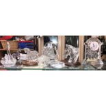 QUANTITY OF WATERFORD CRYSTAL HORSE'S HEAD ON WOODEN PLINTH, ROCKING HORSE, SWAN DISH,